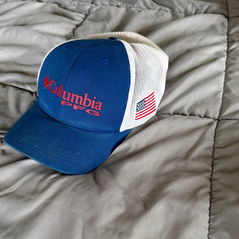 Columbia PFG Blue and White Trucker Hat